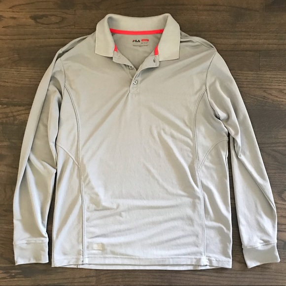 FILA MEN LONG SLEEVE GOLF PERFORMANCE POLO SHIRT - Picture 2 of 7